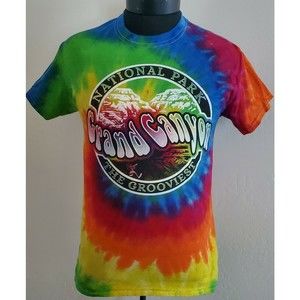 Grand Canyon National Park Graphic T Shirt Tye Dye Groovy Sz Small NWT New